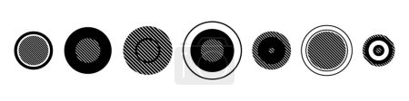 Ilustración de Círculos negros abstractos para diseño. Ilustración vectorial de formas modernas aisladas sobre fondo blanco. - Imagen libre de derechos