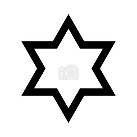 Téléchargez les illustrations : Icône étoile de David. Le signe du judaïsme. Six étoiles pointues. Vecteur isolé sur fond blanc. - en licence libre de droit