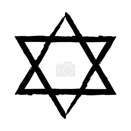 Star of David icon. Judaism sign. Six pointed star. Vector isolated on white background.