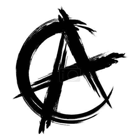 Ilustración de Símbolo de anarquía. La letra "A" es un signo de anarquía. A - logotipo o icono para el diseño. Ilustración vectorial aislada sobre fondo blanco. - Imagen libre de derechos