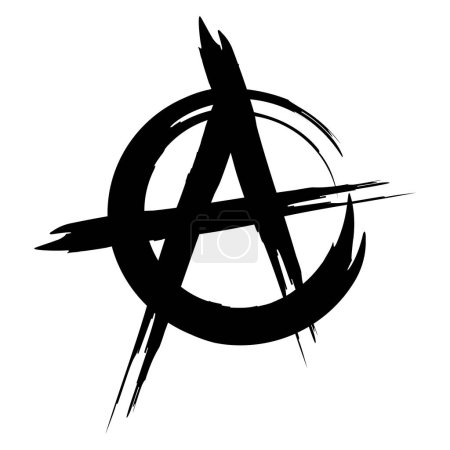Símbolo de anarquía. La letra "A" es un signo de anarquía. A - logotipo o icono para el diseño. Ilustración vectorial aislada sobre fondo blanco.