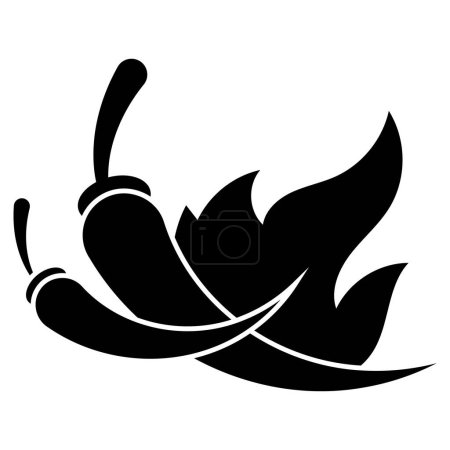 Ilustración de Icono de chile picante. Logo de chile. Comida mexicana picante. Vector aislado sobre fondo blanco. - Imagen libre de derechos