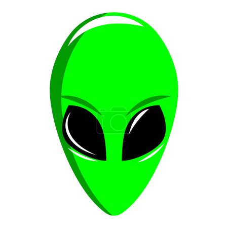 Alien face flat icon. Extraterrestrial symbol. Vector illustration isolated on white background.