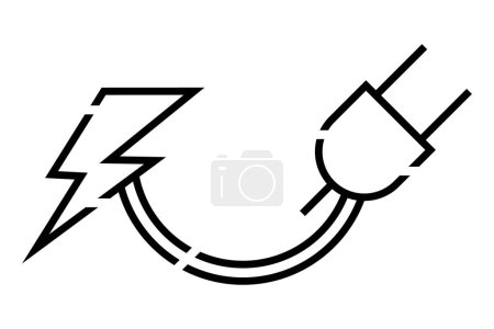 Power energy line icon. Vector illustration isolated on white background.