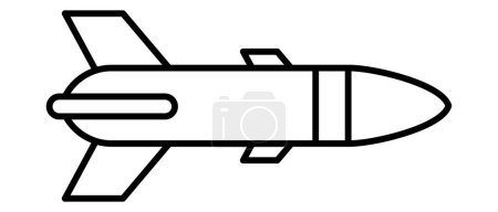 Raketenwaffen. Raketenlinien-Symbol. Vektor-Illustration isoliert auf weißem Hintergrund.