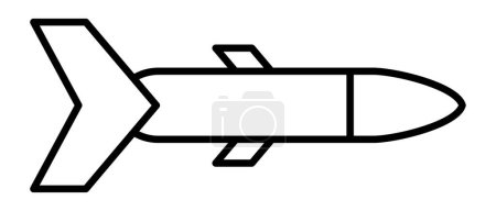 Raketenwaffen. Raketenlinien-Symbol. Vektor-Illustration isoliert auf weißem Hintergrund.