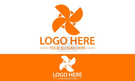 Téléchargez les illustrations : Couleur orange Créatif Hélice simple Logo Design - en licence libre de droit