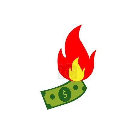 Photo for Hot money illustration design Money on fire - Royalty Free Image