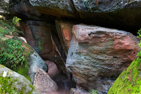 Photo for Beautiful sandstone Rocks in Czech Paradise, clear green Nature, Mala Skala, Little Rock, Czech Republic - Royalty Free Image