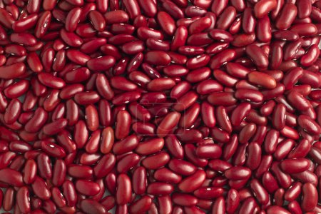 Close-up photo of several red kidney beans ,top view,flay lay,top-down.