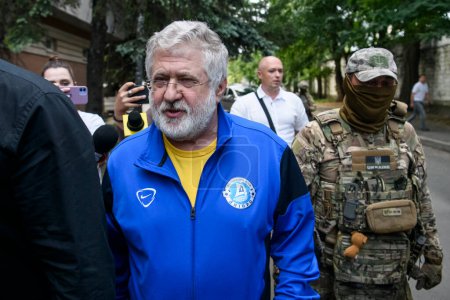 Photo for Ukrainian business tycoon and one of most prominent billionaires of Ukraine Ihor Kolomoisky arrives at court in Kyiv September 2, 2023. High quality photo - Royalty Free Image