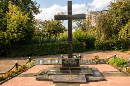 Photo for Memorial cross, a monument to the victims of communist repressions of 1937-1938 in Zhytomyr, Ukraine, September 2023. High quality photo - Royalty Free Image