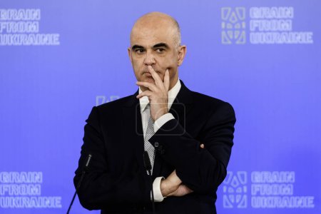 Photo for Swiss Confederation President Alain Berset during the international summit on food security Grain from Ukraine in Kyiv, Ukraine, on November 25, 2023. High quality photo - Royalty Free Image