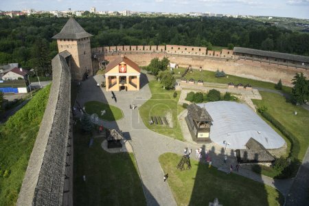 View of Lutsk Castle and the surrounding area from the Entrance Tower, Lutsk, Ukraine, July 8, 2023. High quality photo