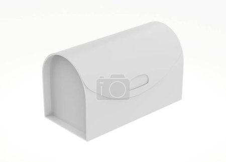 Téléchargez les photos : Boîte courbe dure Mockup isolé sur fond blanc. Illustration 3d - en image libre de droit