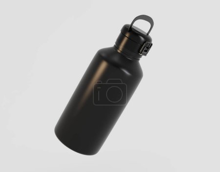 Matte Sport Bottle Mockup Isolated On White Background. 3d illustration