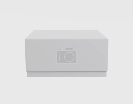 Téléchargez les photos : Maquette de boîte en papier dur isolée sur fond blanc. Illustration 3d - en image libre de droit