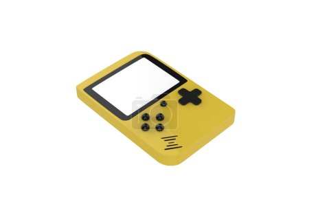 tragbares Gameboy-Spielgerät. isoliert auf weißem Hintergrund. 3D-Illustration