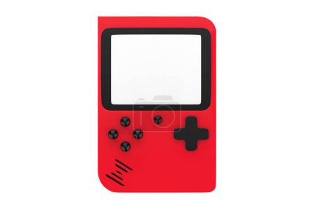 Foto de Gameboy dispositivo de juego portátil. aislado sobre un fondo blanco. ilustración 3d - Imagen libre de derechos