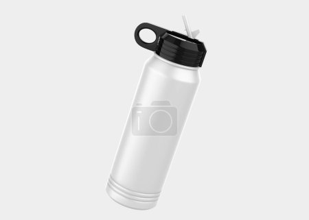 Botella de agua Mockup aislado sobre fondo blanco. ilustración 3d