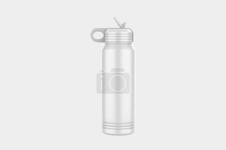 Botella de agua Mockup aislado sobre fondo blanco. ilustración 3d