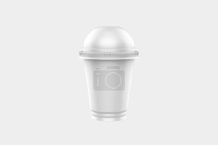 Photo for Plastic Cup Mockup Isolated On WHite Background. 3d illustration - Royalty Free Image
