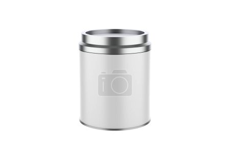 Matte Metallic Tea Tin Can Mockup Isolated On White Background. 3d illustration