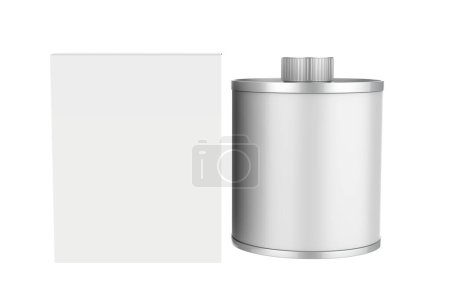 Étain métallique peut Mockup isolé sur fond blanc. Illustration 3d