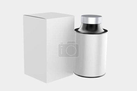 Metallic Tin Can Mockup Isolated On White Background. 3d illustration
