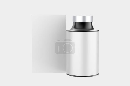 Metallic Tin Can Mockup Isolated On White Background. 3d illustration