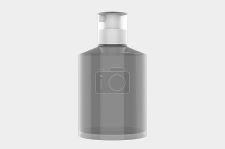 Klare Kosmetikflaschen-Attrappe isoliert auf weißem Hintergrund. 3D-Illustration