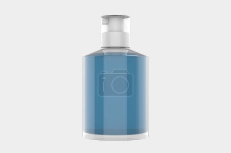Klare Kosmetikflaschen-Attrappe isoliert auf weißem Hintergrund. 3D-Illustration