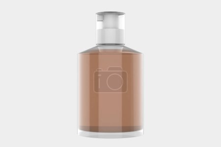 Clear Cosmetic Pump Bottle Mockup Isolated On White Background. 3d illustration
