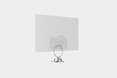 Visitenkarte mit glänzendem Metallhalter-Attrappe isoliert auf weißem Hintergrund. 3D-Illustration