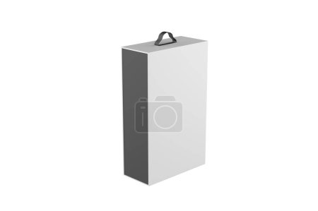Téléchargez les photos : Boîte dure en papier Mockup isolé sur fond blanc. Illustration 3d - en image libre de droit