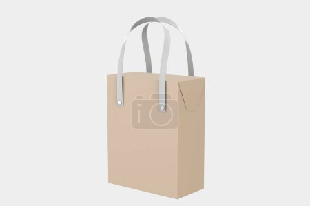 Hard Box Bag mit Textilgriffen Mockup isoliert auf weißem Hintergrund. 3D-Illustration