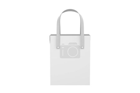 Hard Box Bag with Textile Handles Mockup Isolated On White Background. 3d illustration