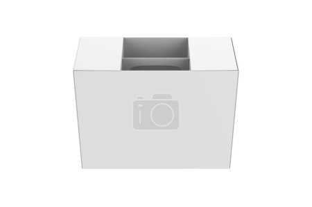 Téléchargez les photos : Boîte dure en papier Mockup isolé sur fond blanc. Illustration 3d - en image libre de droit