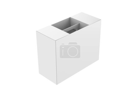 Caja de papel duro burlón aislado sobre fondo blanco. ilustración 3d