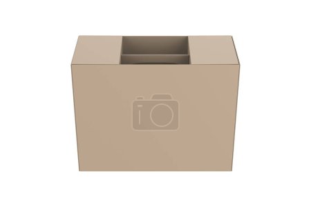 Paper Hard Box Mockup Isoliert auf weißem Hintergrund. 3D-Illustration