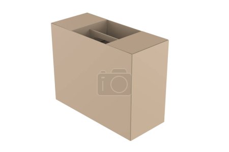 Paper Hard Box Mockup Isolated On White Background. 3d illustration