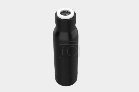 Smart Water Bottle for Travel für heiße und kalte Getränke. Temperaturanzeige Wasserflasche Double Wall Vacuum Isolierter Edelstahl. 3D-Illustration