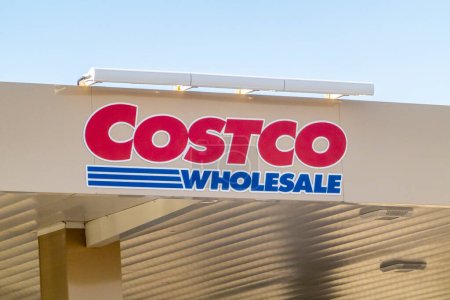 Photo for Calgary, Alberta. Canada. May 3, 2023. A close up to a Costco Wholesale Gas station sign. - Royalty Free Image
