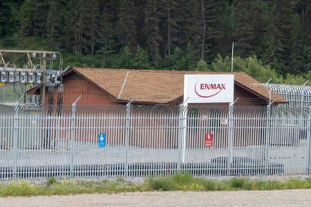 Photo for Calgary, Alberta, Canada. Jun 19, 2023. An Enmax electricity facility - Royalty Free Image