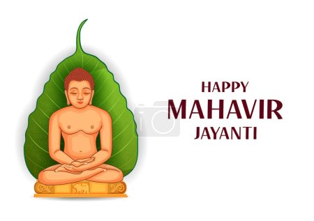 Ilustración de Fácil de editar ilustración vectorial de MahavirJayanti fondo religioso para el festival de vacaciones de Jain - Imagen libre de derechos