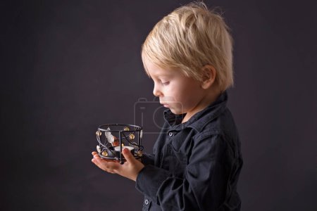 Photo for Little toddler child, boy praying, child praying, isolated background - Royalty Free Image