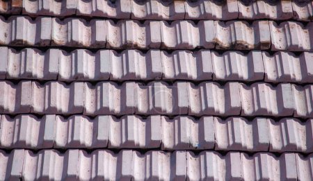 Foto de Tejas en casa de huéspedes en zona rural. Estilo de techo con azulejos. - Imagen libre de derechos