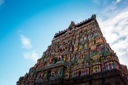 Photo for Temple tower of Thillai Nataraja Temple, also referred as the Chidambaram Nataraja Temple, is a Hindu temple dedicated to Nataraja, the form of Shiva as the lord of dance - Royalty Free Image