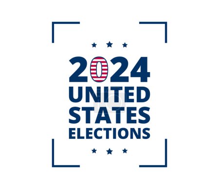 Präsidentschaftswahlen 2024 in den USA. Vorlage für Website, Zielseite der Online-Umfrage. Abstimmungstag, 5. November. Flache Vektorabbildung.