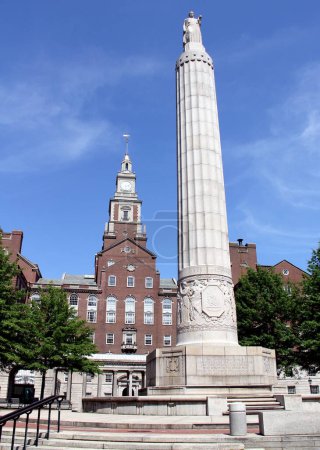 Photo for World War I Monument, dedicated in 1929, in the Memorial Square, Providence County Courthouse in the background, Providence, RI, USA - May 20, 2012 - Royalty Free Image